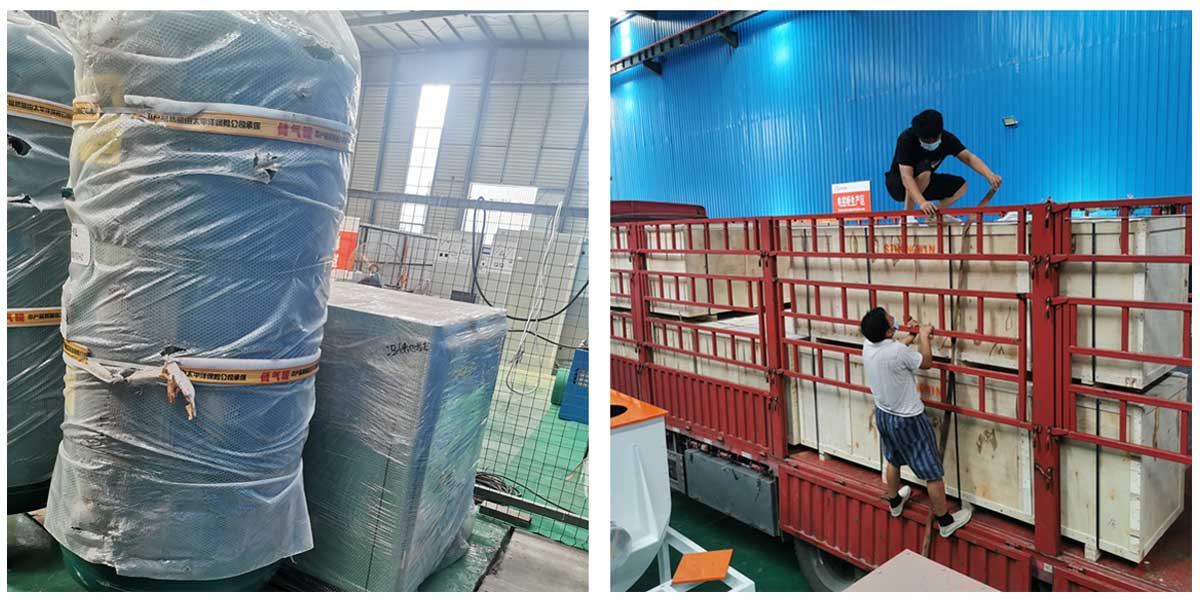 5臺脈沖除塵器，2條皮帶輸送機，22kw空壓機已發往巴拉圭 