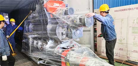 強福機械大型濕法水產(chǎn)膨化飼料生產(chǎn)線發(fā)往伊拉克